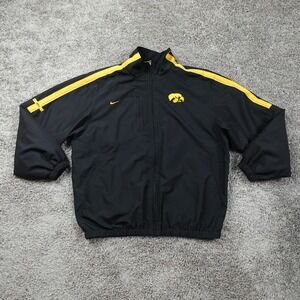 Iowa Hawkeyes Jacket Mens Large Nike Full Zip Y2K Swoosh Caitlin Clark Black